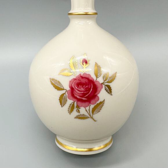 Vintage Lenox Porcelain Floral Bud Vase with 24kt Gold Accents Made in USA - Picture 2 of 10